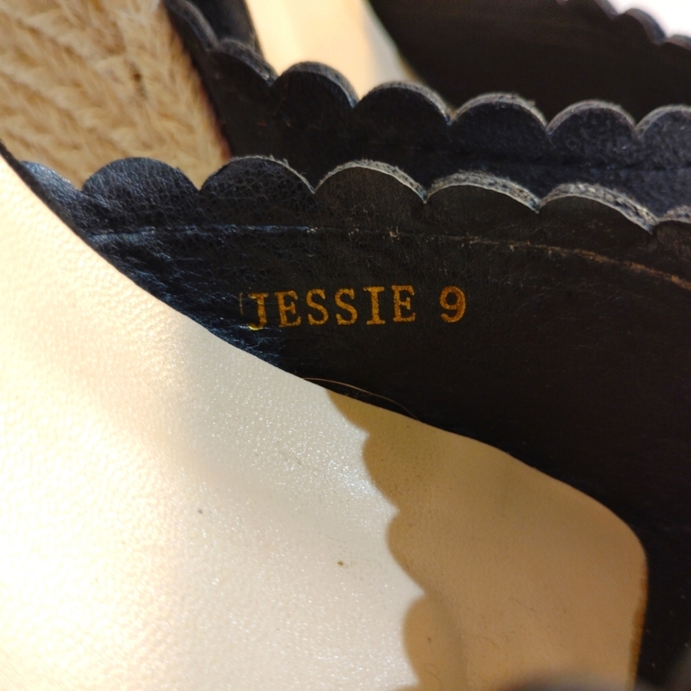 CCOCCI Jessie Espadrilles Wedge Sandal Black Suede w/ Ankle Buckle Strap - Picture 13 of 14